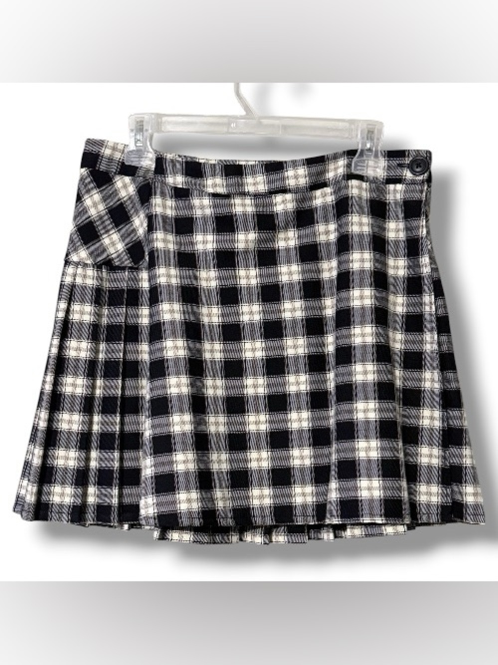 JOLT Womens Straight Hem Plaid Pleated Mini Wrap Skirt Multicolor Size large